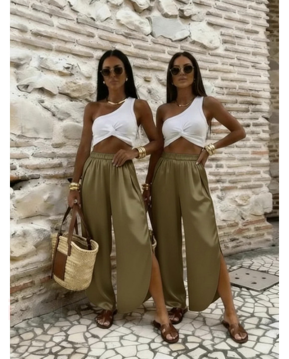 Hnedé saténové nohavice-327054-20