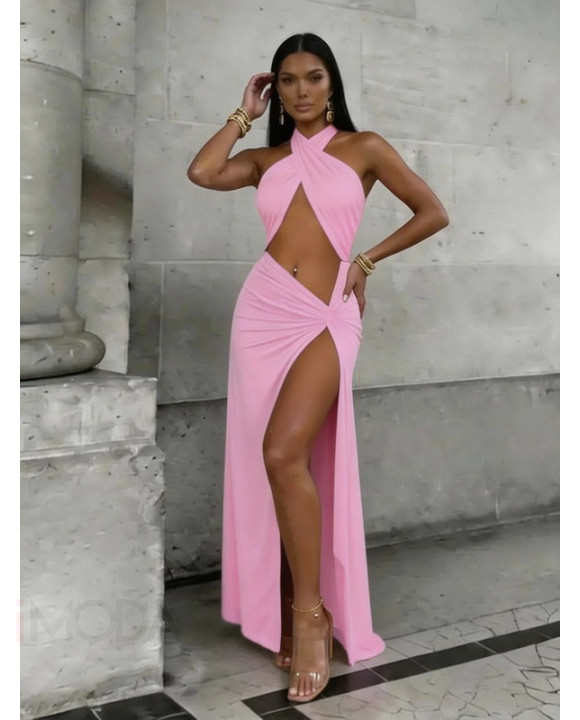 Ružové dlhé šaty na viazanie-327103-20