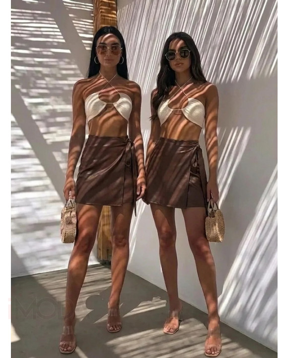 CHOCO saténová zavinovacia sukňa-328111-20