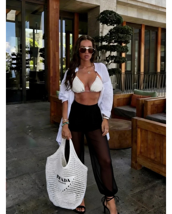 Čierne nohavice podšité kraťasami-327241-20