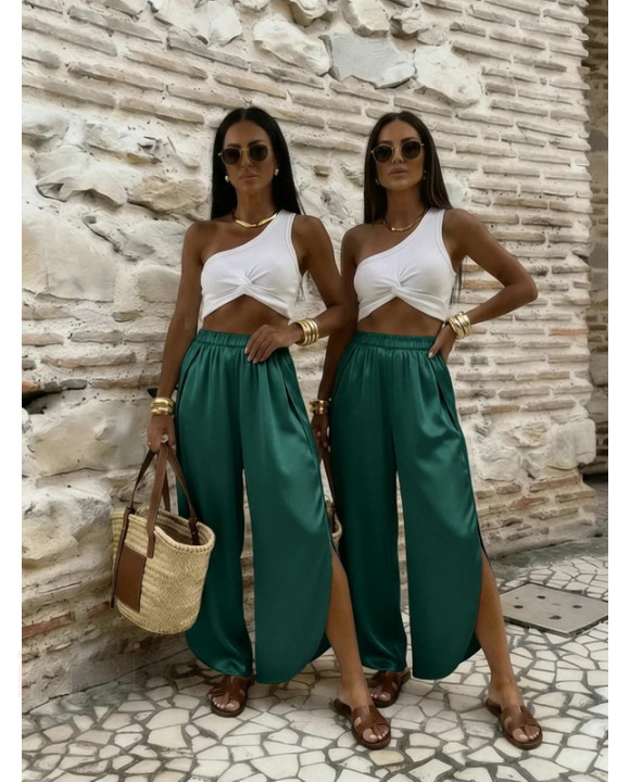 Zelené saténové nohavice-327596-20