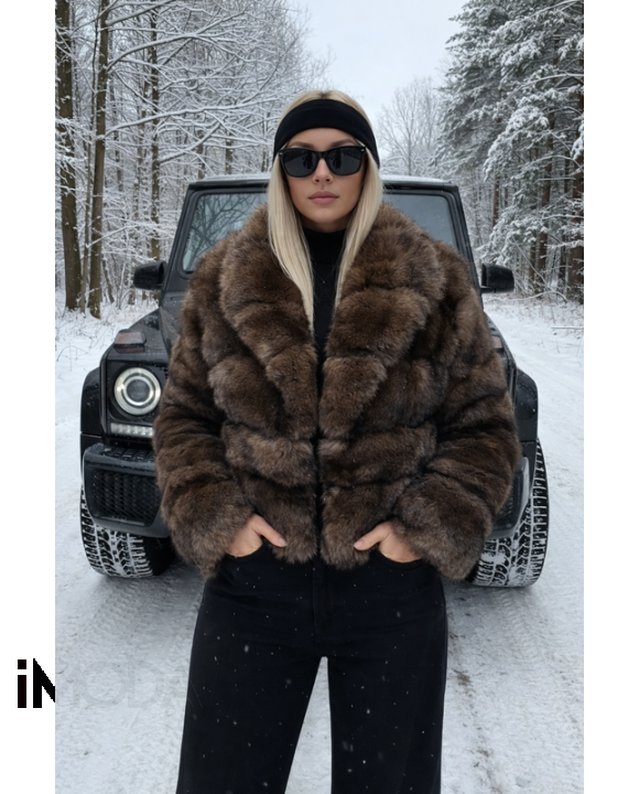 Hnedý kožušinový kabát-324972-20