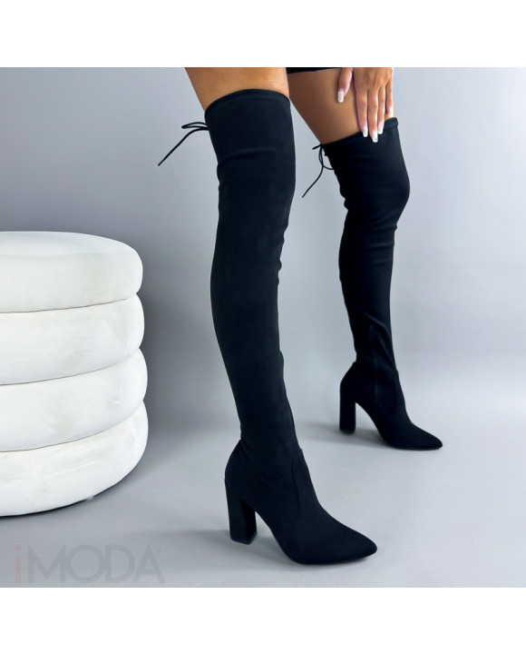 Čierne semišové čižmy-321096-20