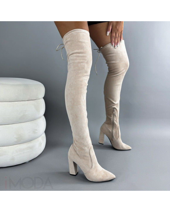 Béžové semišové čižmy-321103-20