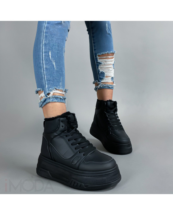 Čierne členkové zateplené tenisky-314077-20