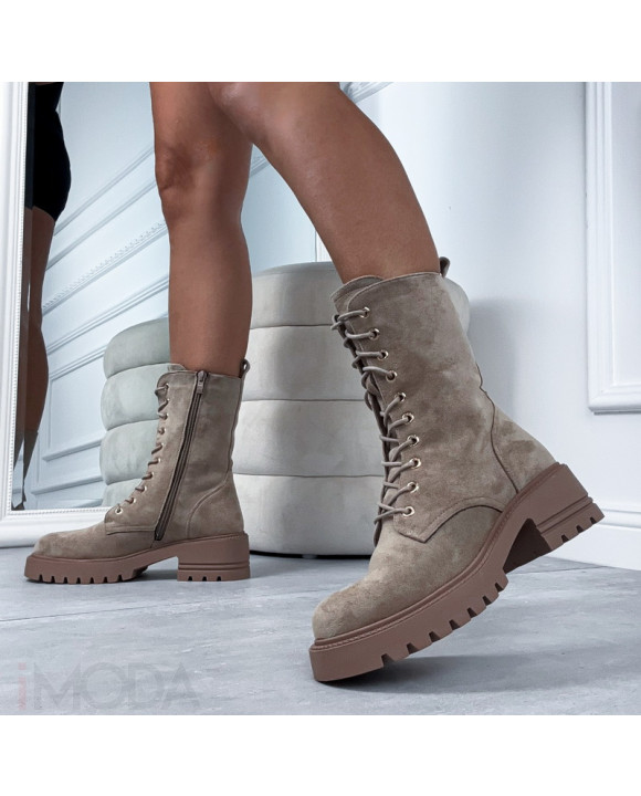 Hnedé semišové nízke čižmy-322891-20