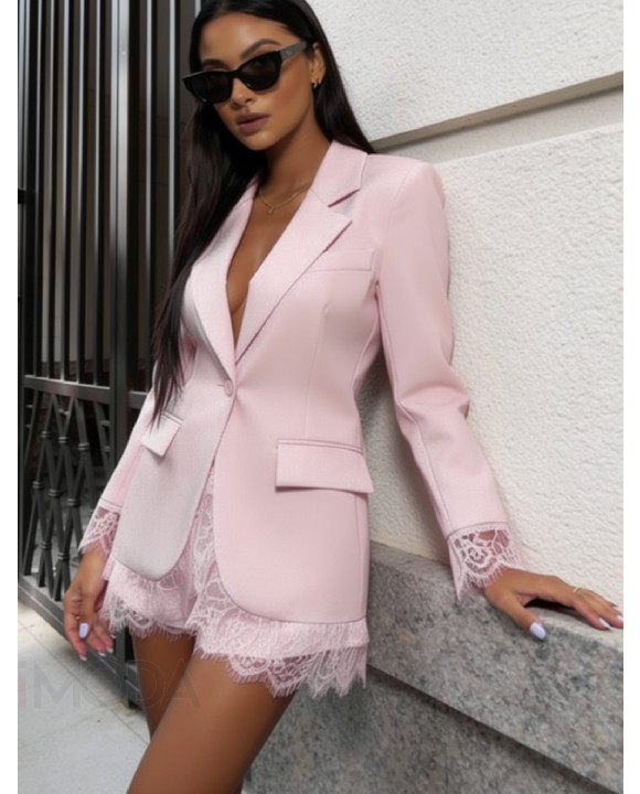 Svetloružové sako s čipkou-325721-20
