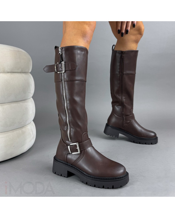 Hnedé vysoké čižmy-323422-20