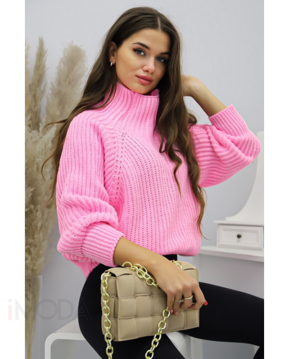 Ružový pletený sveter-292335-20
