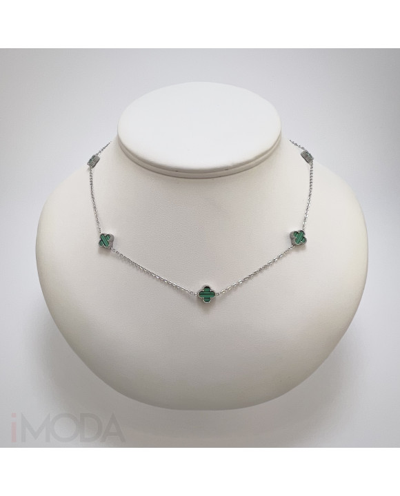 Dámsky oceľový náhrdelník zelený-307179-20