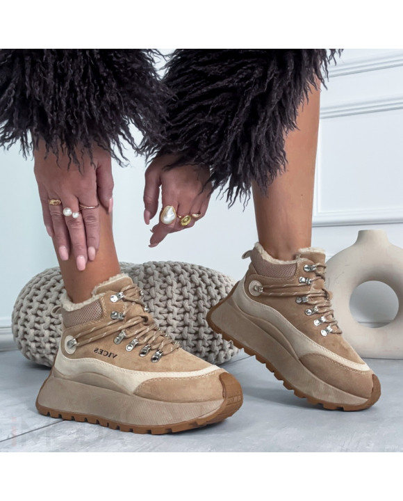 Svetlohnedé zateplené tenisky-324112-20