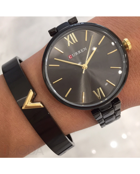 Čierne kovové hodinky BF-165899-20