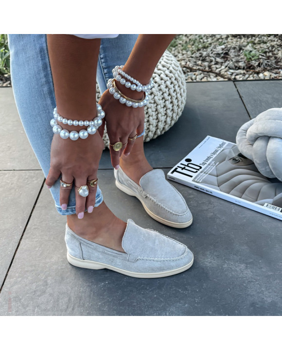 Sivé semišové mokasíny-327477-20