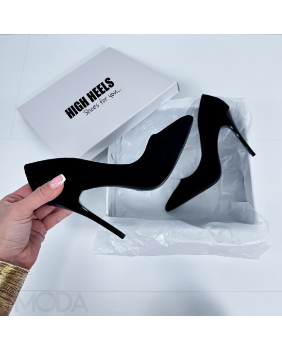 Čierne elegantné lodičky s lesklým opätkom-264097-20