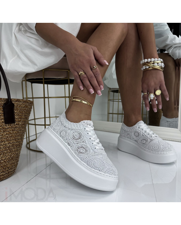 Biele čipkované tenisky-325369-20