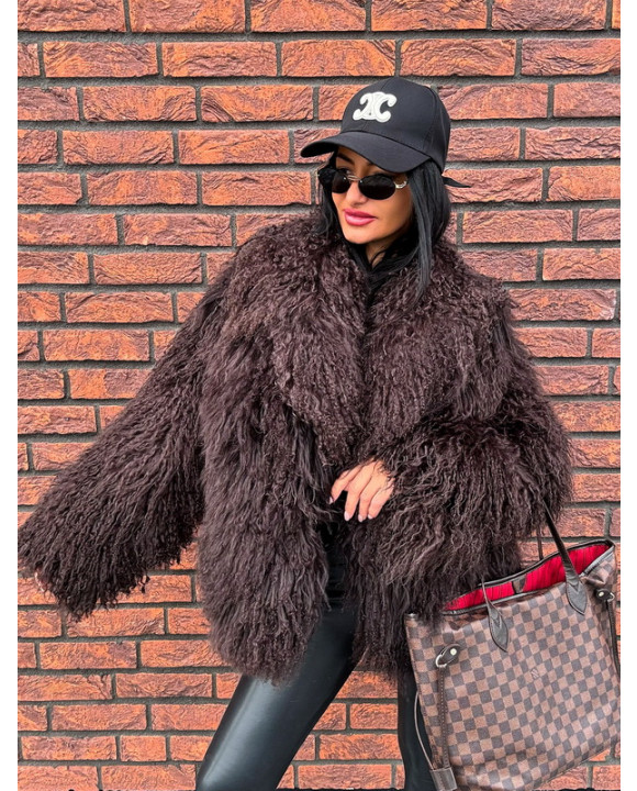 Kožuch z mongolskej ovečky CHOCCO-322741-20