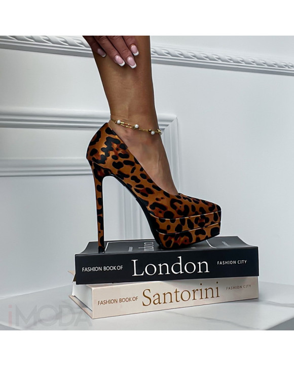 Hnedé lodičky s leopardím vzorom na platforme-309963-20