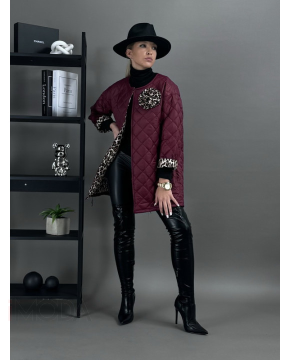 Bordová prechodná vetrovka LEO-311227-20