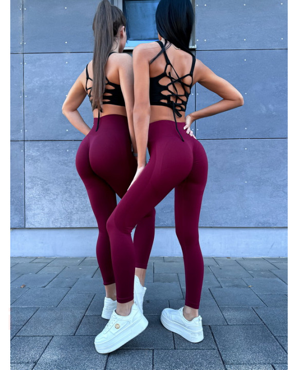 Bordové PUSH UP legíny-311637-20