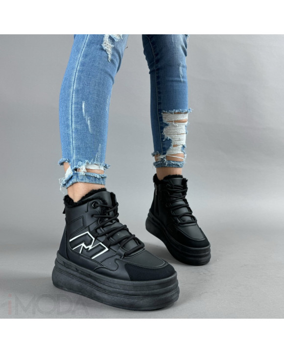 Čierne členkové zateplené tenisky-312754-20