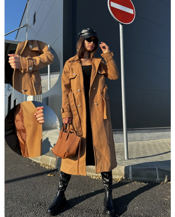 Hnedý dlhý kabát-313069-20