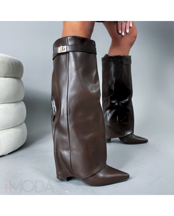 Hnedé vysoké čižmy-313389-20
