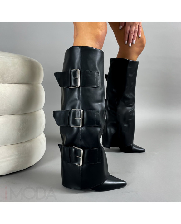 Čierne vysoké čižmy-313868-20