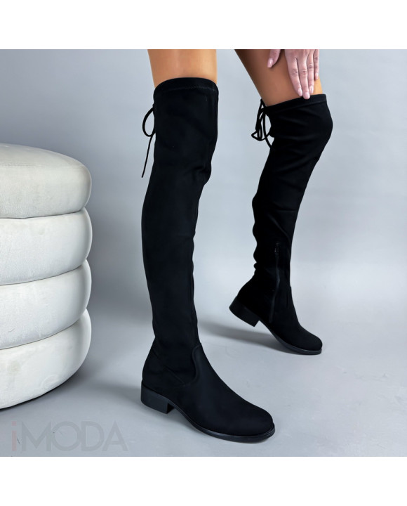 Čierne semišové vysoké čižmy-314200-20