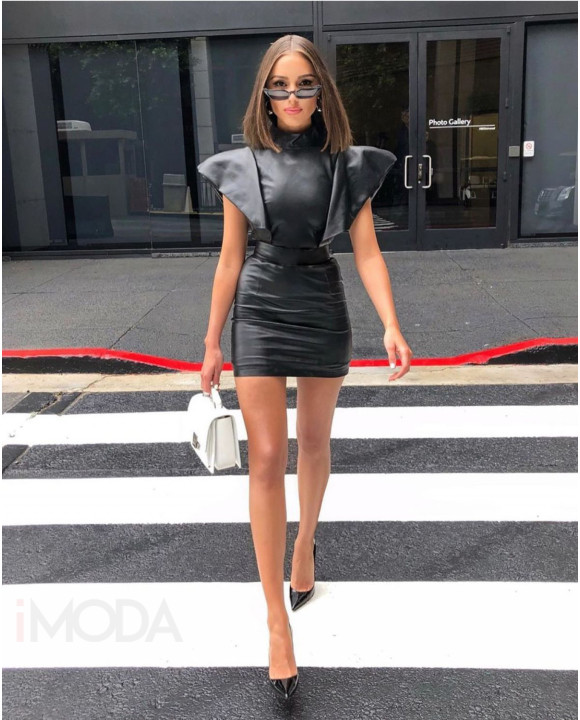 Čierne koženkové šaty-314355-20