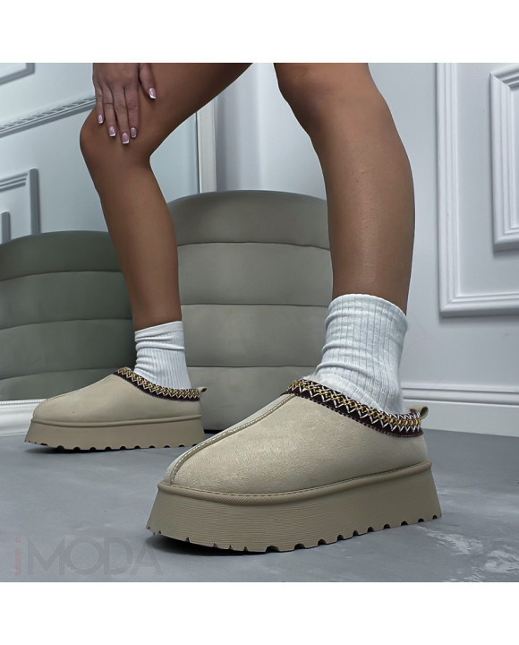 Béžová nasúvacia obuv-314809-20