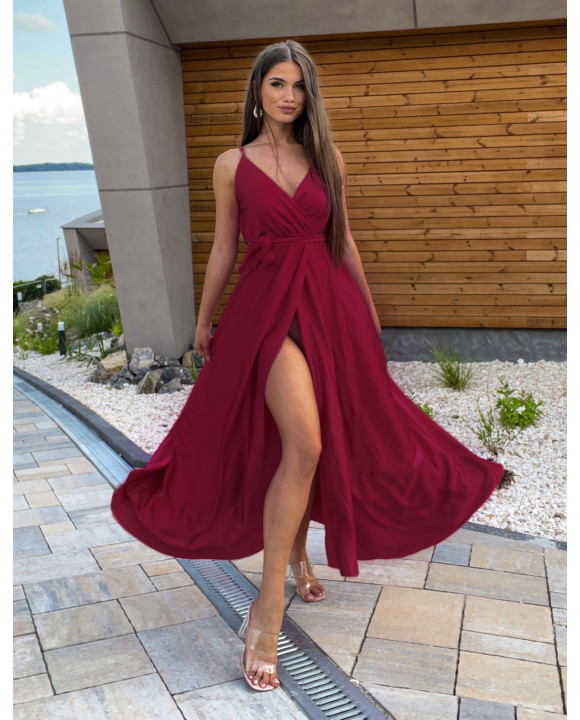 Bordové saténové šaty-316887-20