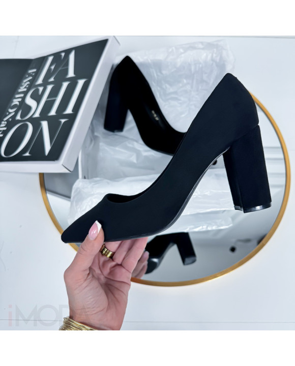 Čierne lodičky s hrubým opätkom-264173-20