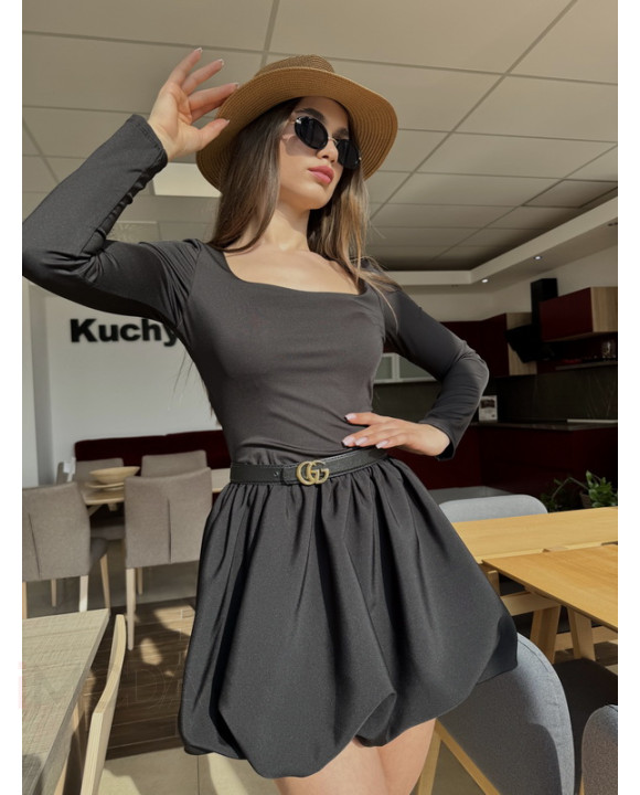 Čierne PUFFY šaty-316894-20