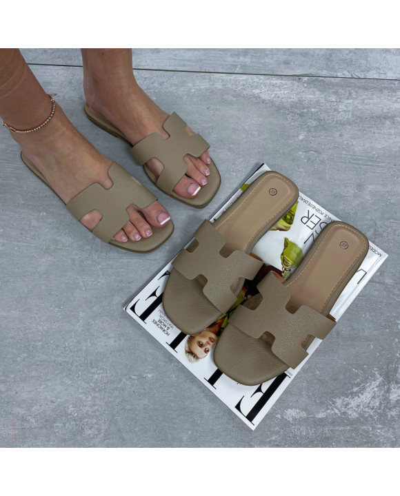 Tmavobéžové šľapky-317261-20