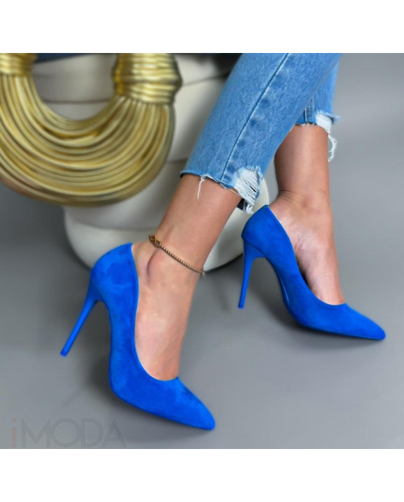 Modré lodičky s lesklým opätkom-264698-20