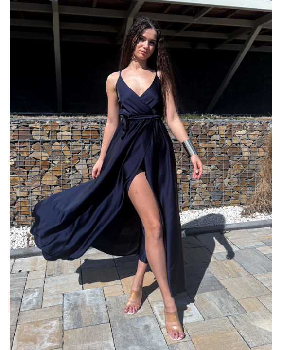 Tmavomodré saténové šaty-316884-20