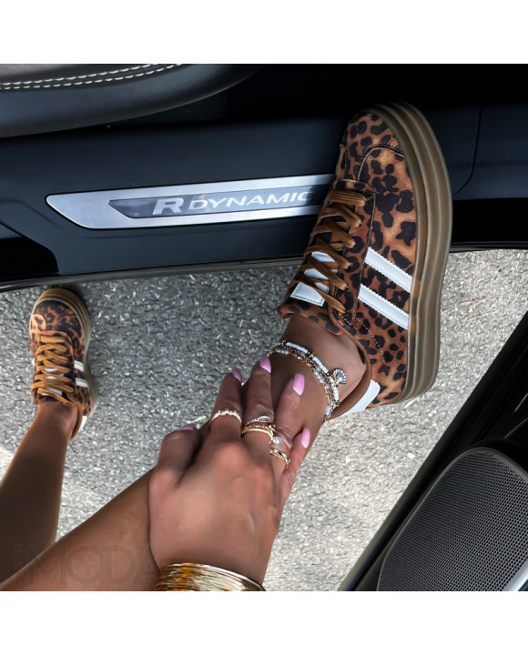 Hnedé tenisky s leopardím vzorom-318452-20