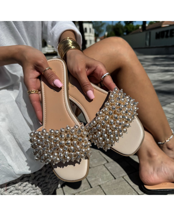 Bežové šľapky s perličkami-318274-20