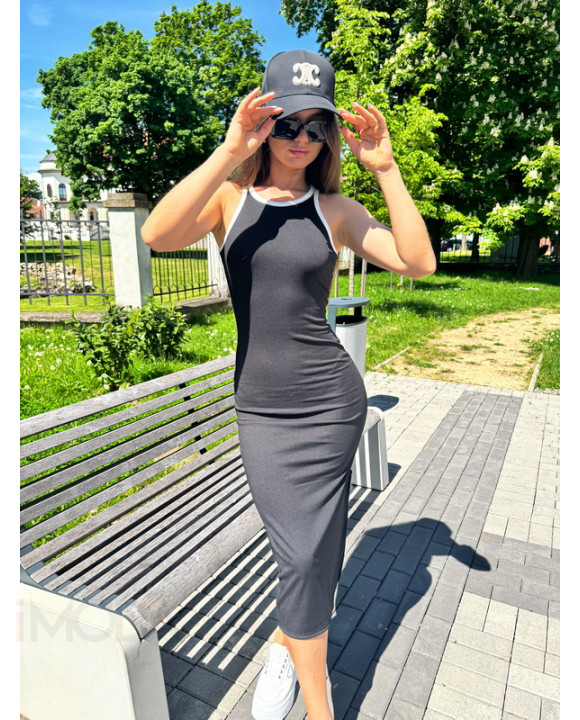 Čierne vrúbkované šaty-318860-20