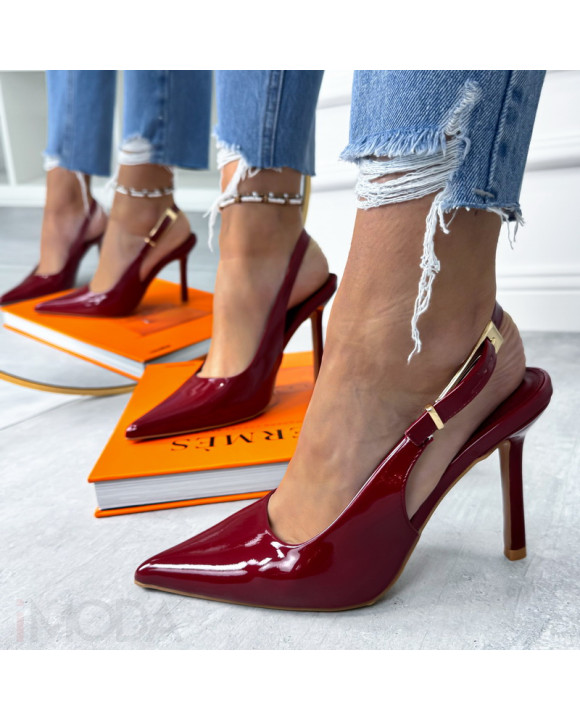 Bordové lakované sandále-318853-20