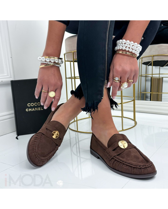 Hnedé semišové mokasíny-327138-20