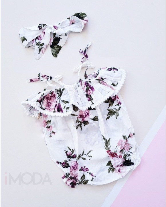 Kvetovaný dvojdielny overal s čelenkou-269520-20