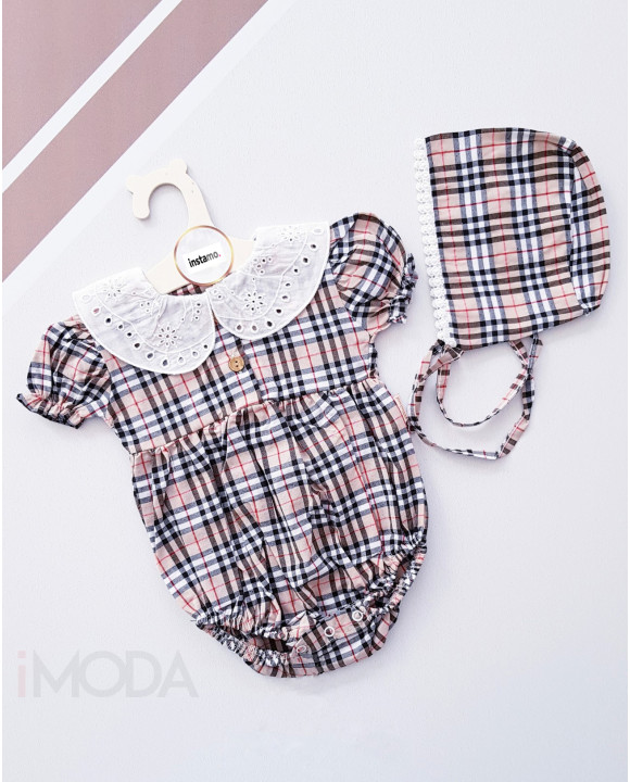 Karovaný dvojdielny overal s čiapočkou-269501-20