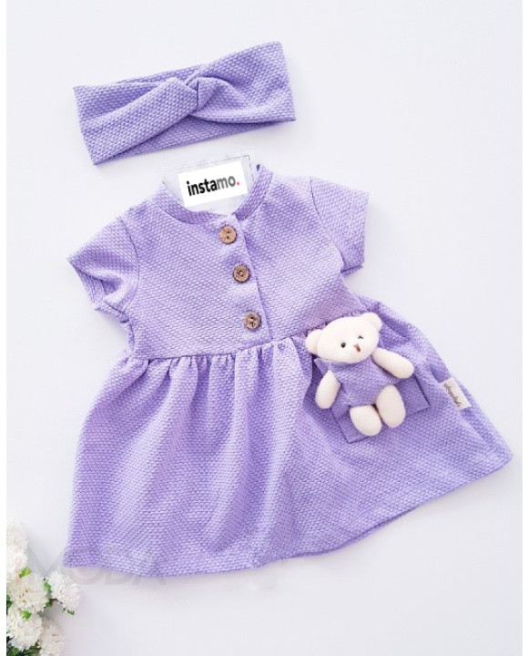 Fialové letné šaty s medvedíkom a čelenkou-269547-20
