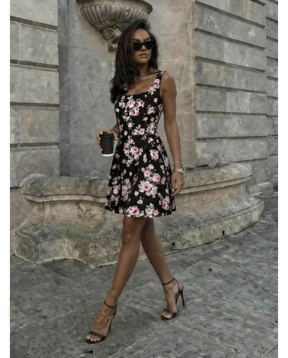 Čierne šaty s kvetinovou potlačou-327376-20