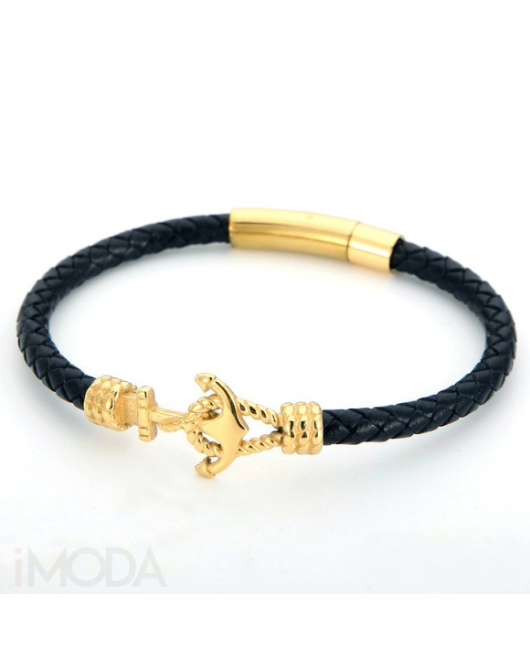 Pánsky kožený náramok kotva BF-272408-20