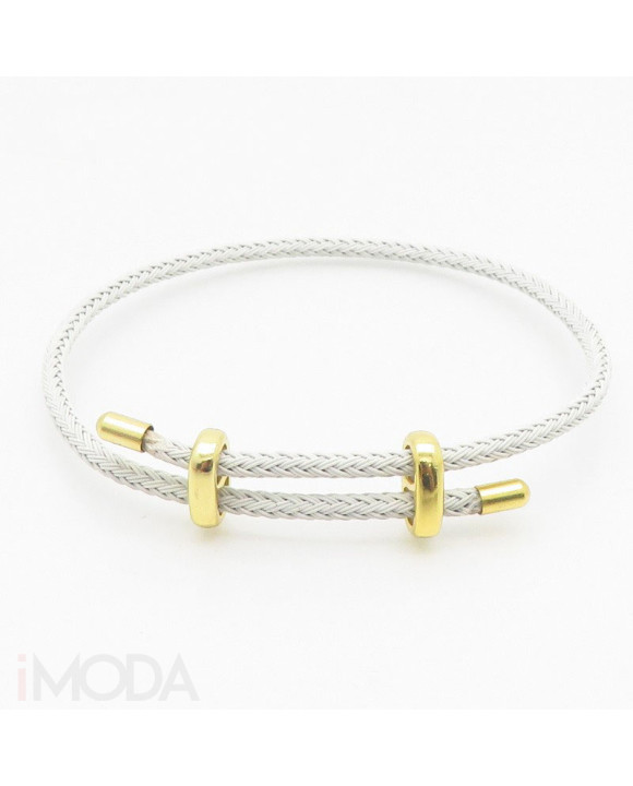 Nastaviteľný náramok z chirurgickej ocele biely-312295-20