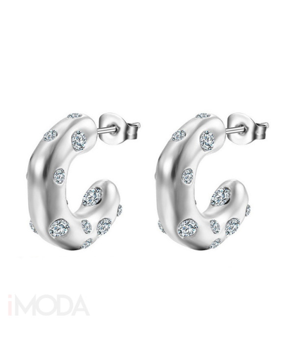 Dámske náušnice oceľové polkruhy-299224-20