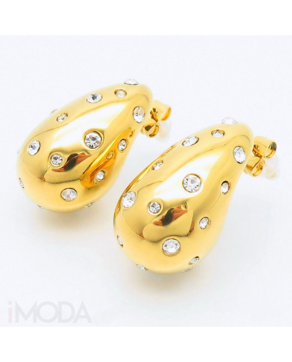 Oceľové pozlátené náušnice kvapka-299165-20