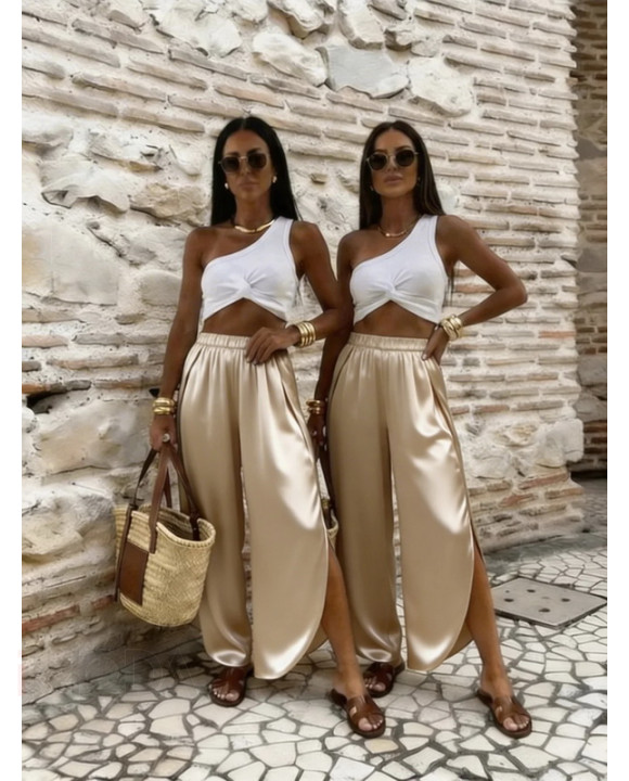 Hnedé saténové nohavice-327054-20